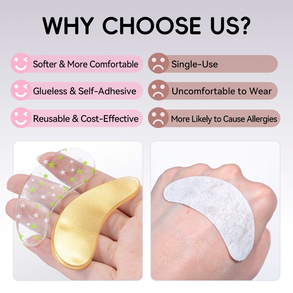DAMMAN 1/5 Pair Silicone Eye P - Eyelash Extension Eye Mask ulasan dan harga