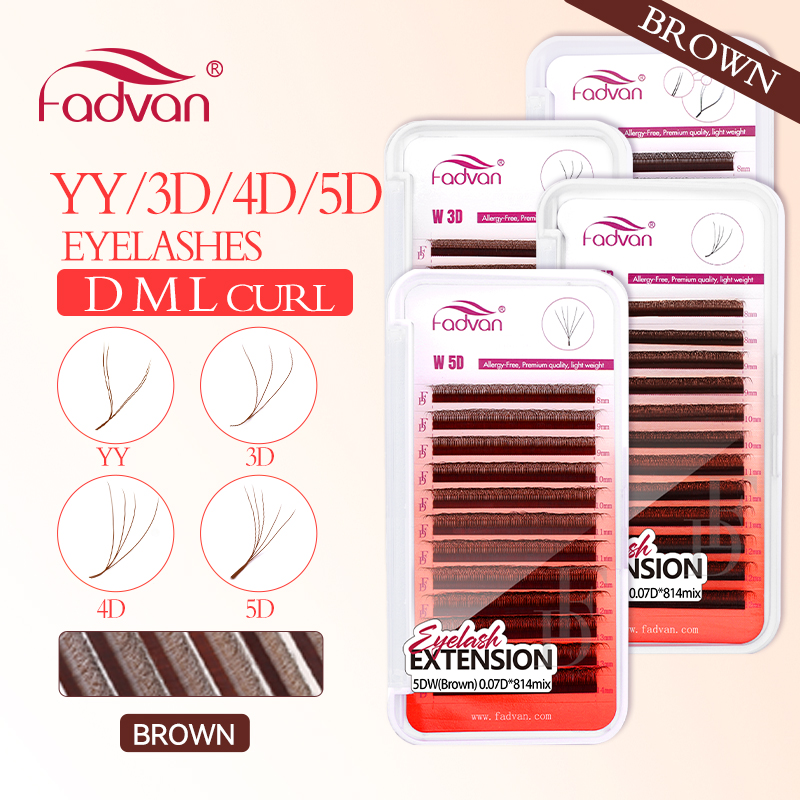 FADVAN Brown 4D/3D/5D lashes W - Eyelash Extension Yelix ulasan dan harga